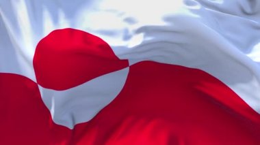 181. Grönland bayrak rüzgar sürekli sorunsuz döngü arka planda sallayarak.