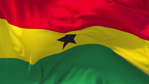 180. Bandera de Ghana ondeando en el viento Fondo de bucle continuo sin costuras . — Vídeo de stock
