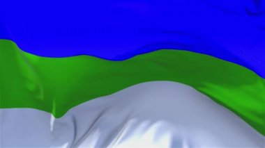 187. Komi bayrak rüzgar Slow Motion animasyon sallayarak. 4k gerçekçi kumaş doku bayrak pürüzsüz üfleme rüzgarlı bir günde sürekli kesintisiz döngü arka plan.