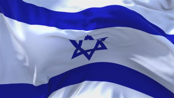 184. Israel Flag Waving in Wind Continuous Seamless Loop Background. — Stock Video