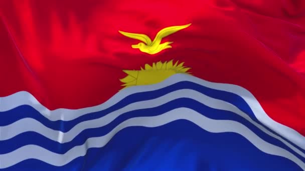 220. Kiribati mávání vlajkami vítr sekvencích bezešvé pozadí. — Stock video