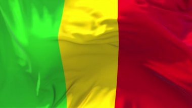221. Mali bayrak rüzgar sürekli sorunsuz döngü arka planda sallayarak.