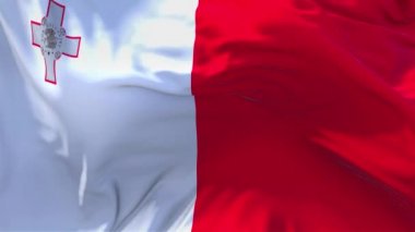 222. Malta bayrak rüzgar sürekli sorunsuz döngü arka planda sallayarak.