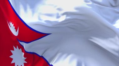 227. Nepal bayrak rüzgar sürekli sorunsuz döngü arka planda sallayarak.