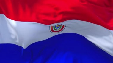 231. Paraguay bayrak rüzgar sürekli sorunsuz döngü arka planda sallayarak.