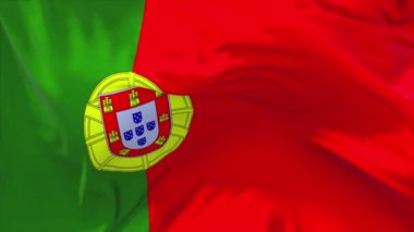 234. Portekiz bayrak rüzgar sürekli sorunsuz döngü arka planda sallayarak.