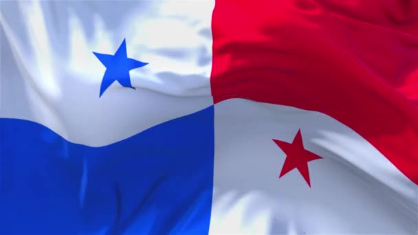 230. Panama Flag Waving in Wind Continuous Seamless Loop Background. — Stock Video