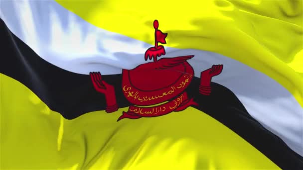 243. Bandera de Brunei ondeando en el viento Fondo de bucle continuo sin costuras . — Vídeos de Stock