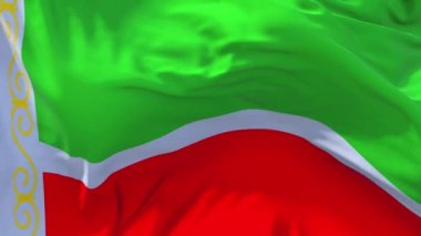 246. Rüzgar sürekli sorunsuz döngü arka planda sallayarak Çeçen Cumhuriyeti bayrağı.