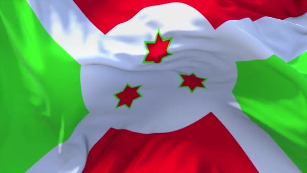 245. Die burundische Flagge weht im Wind. — Stockvideo