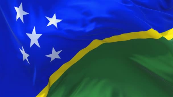 257. Solomon Islands Flag Waving in Wind Continuous Seamless Loop Background. — Stock Video