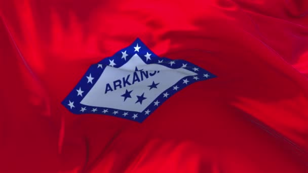 265. Arkansas mávání vlajkami vítr sekvencích bezešvé pozadí. — Stock video