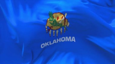278. Oklahoma bayrak rüzgar sürekli sorunsuz döngü arka planda sallayarak.