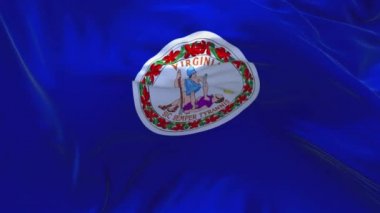284. Virginia Flag rüzgar sürekli sorunsuz döngü arka planda sallayarak.