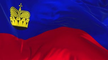 286. Liechtenstein bayrak rüzgar sürekli sorunsuz döngü arka planda sallayarak.