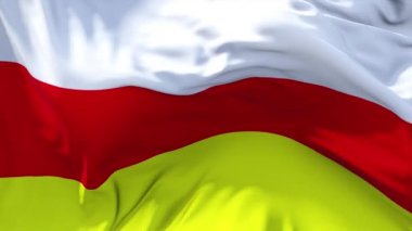 289. Güney Osetya bayrak rüzgar sürekli sorunsuz döngü arka planda sallayarak.