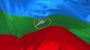 291. karaçay çerkez Cumhuriyeti bayrağı sallayarak sürekli sorunsuz döngü arka plan.