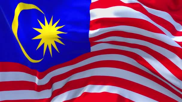 287. Malaysia Flag Waving in Wind Continuous Seamless Loop Background. — Stock Video