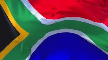 292. Güney Afrika bayrak rüzgar sürekli sorunsuz döngü arka planda sallayarak.