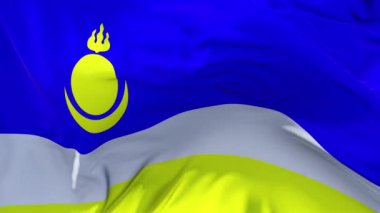300. Buryatia bayrak rüzgar sürekli sorunsuz döngü arka planda sallayarak.