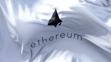 315. Ethereum Cryptocurrency bayrak sallayarak sürekli sorunsuz döngü arka plan.