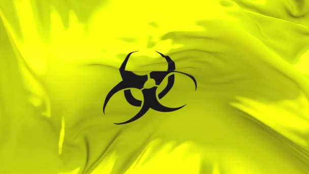 343. Signal de danger biologique Drapeau agitant dans le vent Continuous Seamless Loop Background . — Video