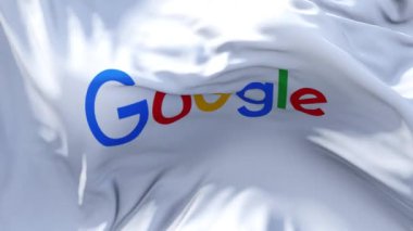 Google bayrak sallayarak arka planda rüzgar sürekli kesintisiz döngü.