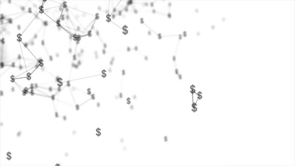 低ポリ線と三角形を移動すると未来的な幾何学的な背景 — ストック動画