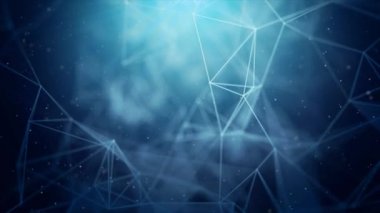 Soyut yanıp sönen üçgenler pleksus ağ teknolojisi bilim döngü arka plan