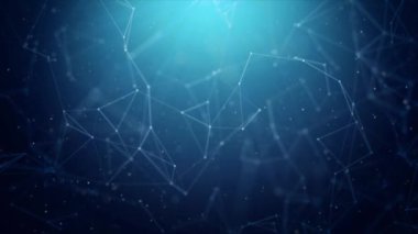 Çizgiler ve üçgen hareketli düşük poli futuristik geometrik arka plan