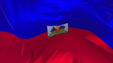 182. Haiti bayrak rüzgar sürekli sorunsuz döngü arka planda sallayarak.