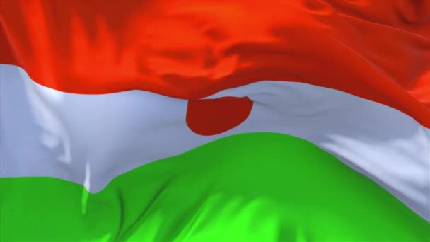 200. Niger Flag Waving in Wind Continuous Seamless Loop Background. — Stock Video