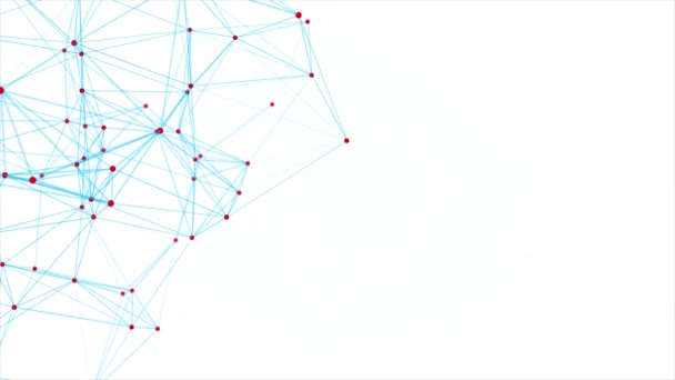 Plexo Red abstracta Tecnología blanca Ciencia Bucle Movimiento Fondo — Vídeo de stock