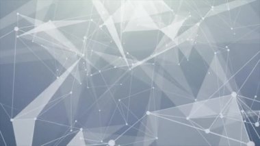 216. soyut geometrik temiz beyaz fütüristik düşük poli şekil teknoloji moleküler bağlantıları, küresel iş ağ tasarım yapısı döngü arka plan. iş, bilim, teknoloji, sunum.