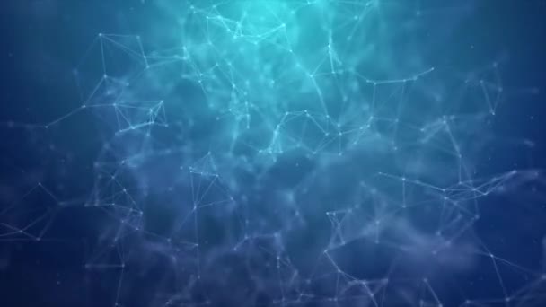 Анотація Блимаючі трикутники plexus Мережеві технології Наукова петля Фон — стокове відео