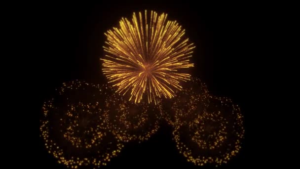 14. Golden White épique Feu d'artifice composition sur fond Dark Night Loop — Video