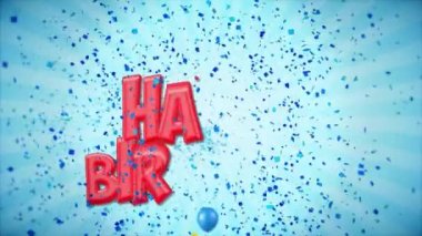 04. 2 happy Birthday tebrik ve dilek ile balon, konfeti ilmekledi hareket