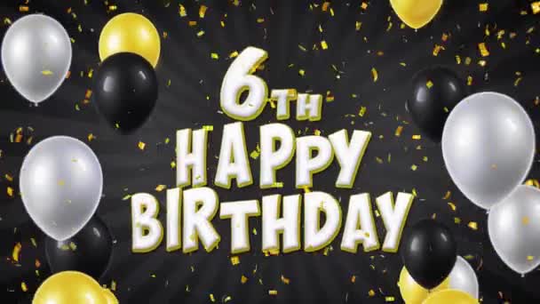 11. 6 Buon compleanno Black Text Greeting, Wishes, Invitation Loop Background — Video Stock