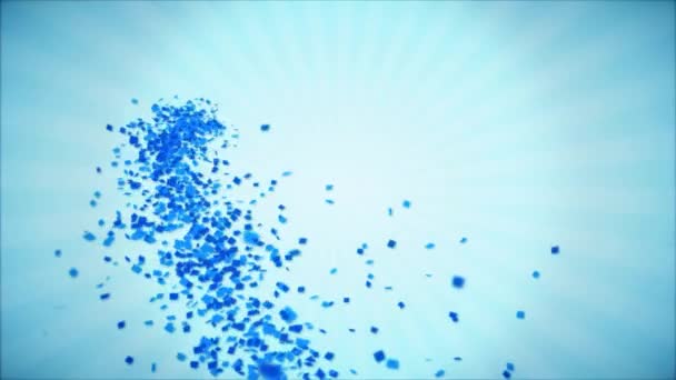 14. 7 šťastné narozeniny pozdrav a přání s balónky, konfety tvořili pohybu — Stock video