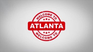 Atlanta hoş geldiniz damgalama metin ahşap damga animasyon imzaladı.