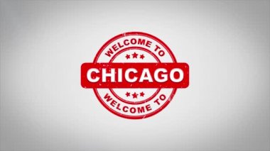 Chicago'ya hoş geldiniz damgalama metin ahşap damga animasyon imzaladı.
