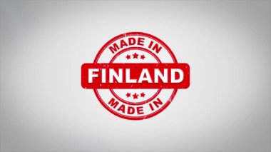 Finlandiya'da yapılan metin ahşap damga animasyon damgalama imzaladı.