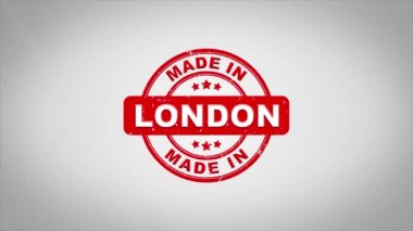Londra'da yapılan metin ahşap damga animasyon damgalama imzaladı.
