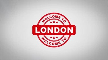 Londra'ya hoş geldiniz damgalama metin ahşap damga animasyon imzaladı.