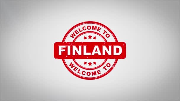 Hoşgeldiniz Finlandiya damgalama metin ahşap damga animasyon imzaladı.