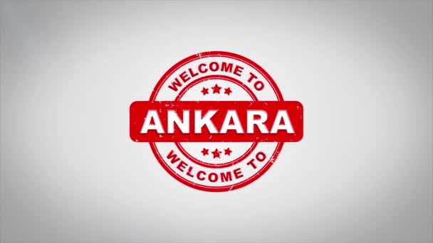 Ankara hoş geldiniz damgalama metin ahşap damga animasyon imzaladı.