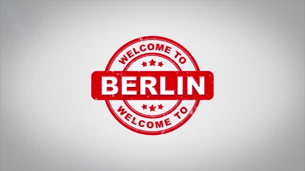 Berlin'e hoş geldiniz damgalama metin ahşap damga animasyon imzaladı.