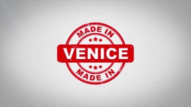 Venedik'te yapılan metin ahşap damga animasyon damgalama imzaladı.