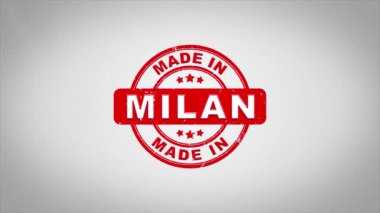 Milano'da yapılan metin ahşap damga animasyon damgalama imzaladı.