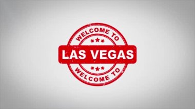 Las Vegas'a hoş geldin damgalama metin ahşap damga animasyon imzaladı.